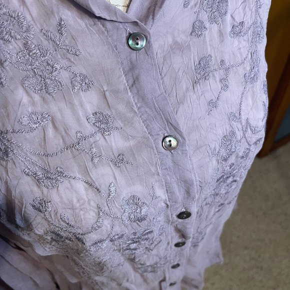 J.Jill lilac women’s long sleeve top size medium. - Picture 5 of 7